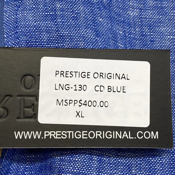 NEW PRESTIGE ORIGINAL 2-Piece Linen Suit Set Size XL Blue – Walking Jacket & P - Picture 2 of 10